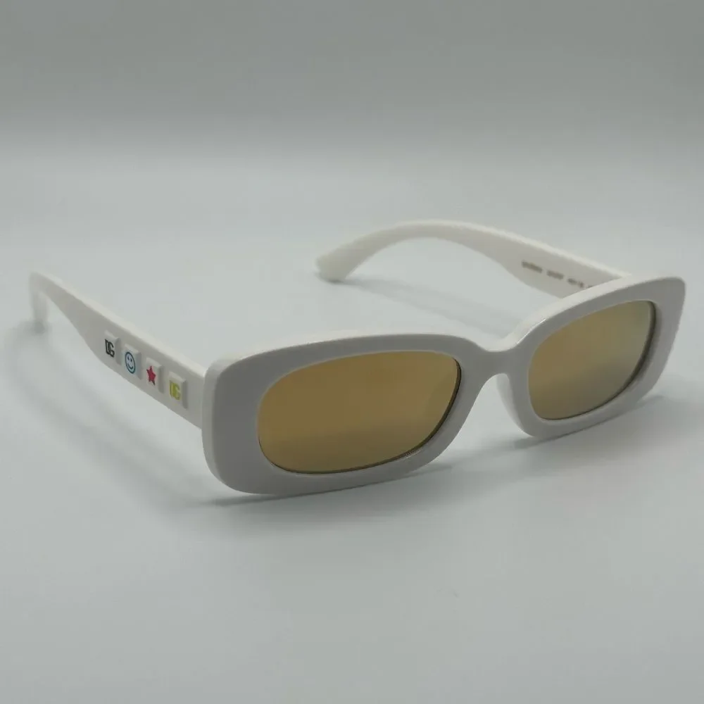 NEW DOLCE&GABBANA KIDS Sunglasses DX6006U 33127P White Brown Mirror Gold